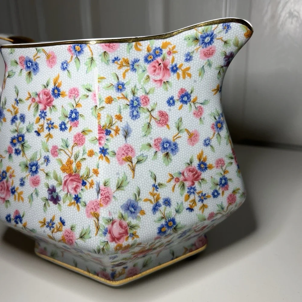 Vintage Two's Company Dana Chintz Floral Porcelain Pitcher 7
